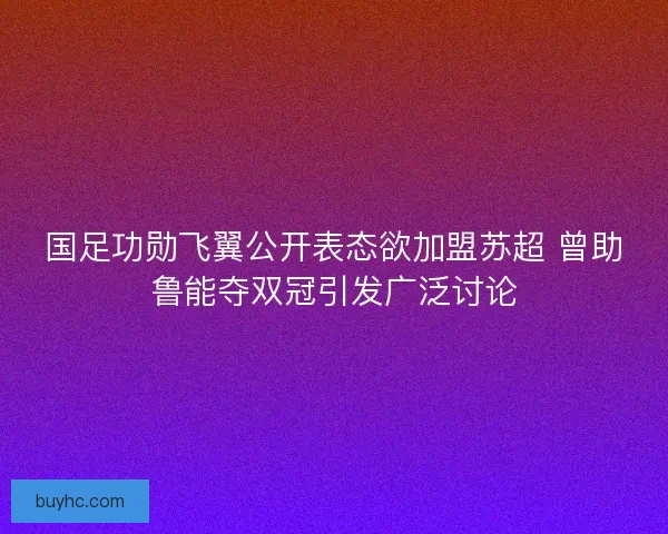 国足功勋飞翼公开表态欲加盟苏超 曾助鲁能夺双冠引发广泛讨论